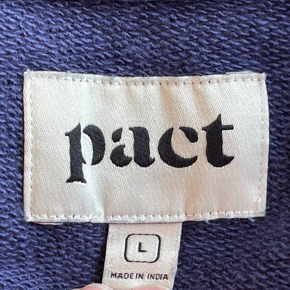 Pact Downtime Henley Dress V-Neck with 3 Copper Tone Snaps Organic Cotton Size L - Picture 5 of 7